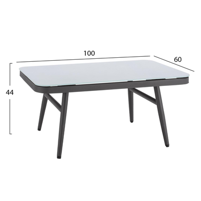 Set dhomë ndenjeje metal + wicker HM5711, gri