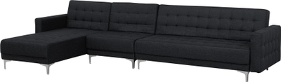 Divan këndor Beliani ABERDEEN, modular, bohet shtrat, gri grafit