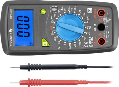Multimetër dixhital Högert Technik HT1E602, 600 V, 10 A, i zi