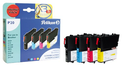 Fishek boje Pelikan P20, set 4 copë, pigment, shumëngjyrsh