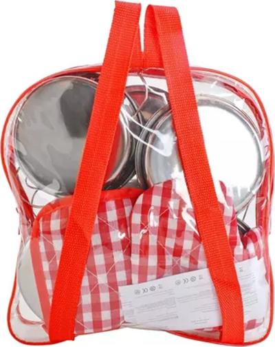 Set tenxheresh për kalamaj ZG23444, metalik, me çantë shpine transparente, argjendi