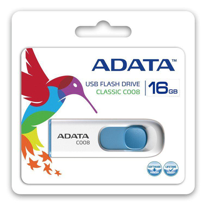 USB ADATA C008, 16GB, USB 2.0, e bardhë