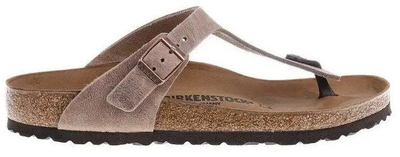 Sandale flip-flop Birkenstock Gizeh, lëkurë e vajosme, Regular Wide, Tobacco Brown