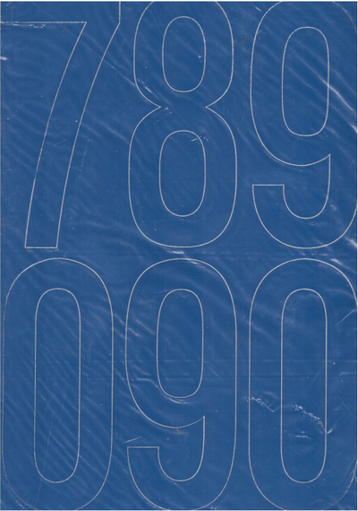 Shifra vetëngjitëse ART-DRUK Helvetica, 120mm, set me 10 fletë, blu