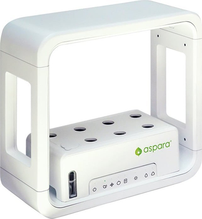 Kopsht hidroponik Aspara Stylist Lite GS1004US, me mend, me LED, i bardhë