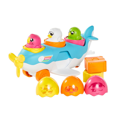 Aeroplan lodër TOMY Toomies Hide and Squeak 2 in 1 Load and Go Plane, interaktiv, shumëngjyrësh