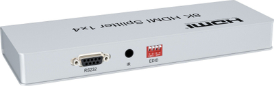 Ndarës HDMI PremiumCord 2.1, 1 me 4 porta, 8K 60Hz, 4K 120Hz, i zi
