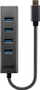 USB разводник Lindy USB 3.2 Тип C, 4 порти, сива