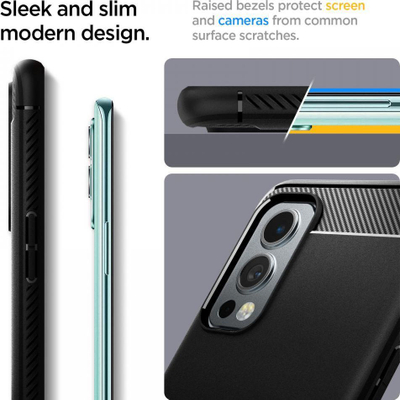 Mbulesë telefoni Spigen Rugged Armor për OnePlus Nord 2 5G, TPU, e zezë mat