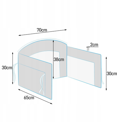 Mbrojtës anësor krevati Hobby Kids Baby Crib Bumper, pambuk, 70 cm, i bardhë