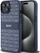 Futrollë DKNY Repeat Pattern Tonal Stripe për iPhone 15, lëkurë PU, blu