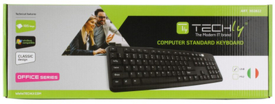 Tastierë Techly IDATA 955, me kabllo, PS2, layout US, e zezë