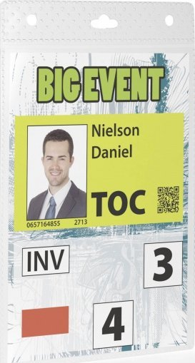 Badge emri Durable Event A6, set 20 copë, transparent