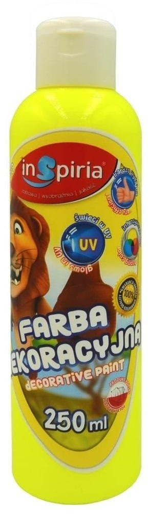 Bojë dekorative fosforeshente InSpiria, 250ml, e verdhë