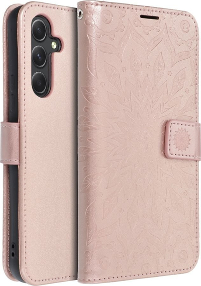 Futrollë libri OEM MEZZO për Samsung A54 5G, mandala, rozë gold