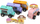 Set lodrash druri Viga Toys Wooden Cars, 4 makina druri, me ngjyra të ndryshme