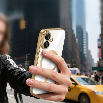 Kllëf telefoni Tech-Protect MagFlex për iPhone 17, MagSafe, i tejdukshëm i artë