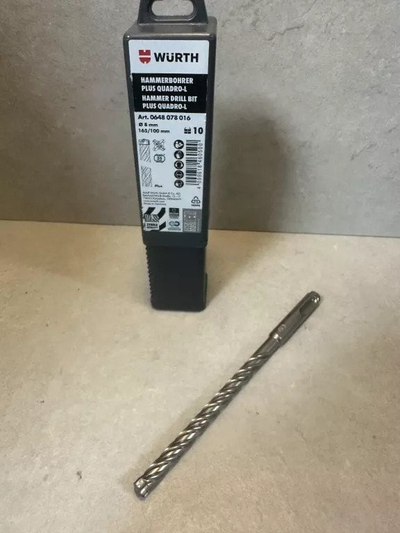 Burg çekiçi Würth Plus Quadro-L, Ø8mm, 165mm, metalik