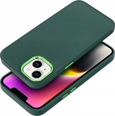 Mbrojtëse telefoni Frame për Motorola G84, silikoni, e hollë, jeshile