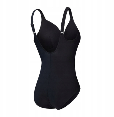 Kostum banje njëpjesësh Speedo Cross Knot Shaping, që të mban barkun, për goca, i zi