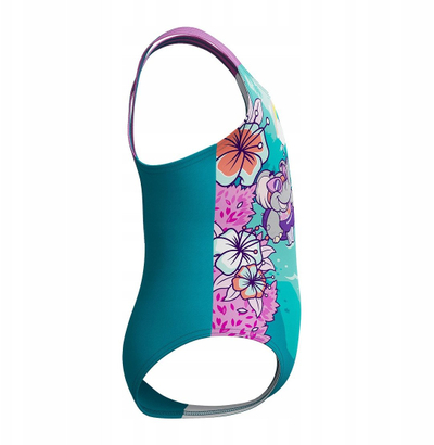 Kостим за капење за девојчиња Infant Girls Learn to Swim Printed Crossback, еластичен, отпорен на хлор, зелен
