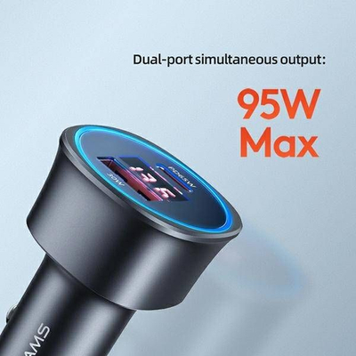 Karikues makine Usams C26, 95W, me USB edhe USB-C, i zi