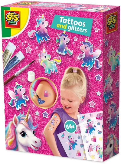 Set tatuazhesh me xixa Unicorn, për kalamaj, shumëngjyrësh