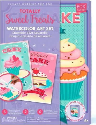 Set artistik Candiy Muffins Box, akuarela për fëmijë, shumëngjyrësh