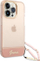 Mbështjellës telefoni Guess GUHCP14XHGCOHP për iPhone 14 Pro Max, hardcase TPU, me varëse perlë, rozë gjysmë transparente