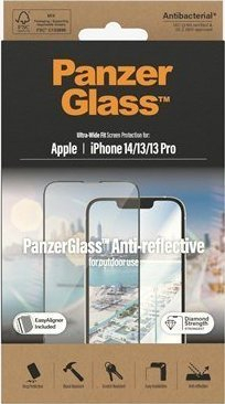 Mbrojtëse ekrani PanzerGlass Ultra Wide Fit për iPhone 14, 13 Pro edhe 13 6.1\", antireflektuese, antibakteriale