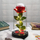 Декор вечна роза Lamex Eternal Rose in Glass, 22 cm, со LED осветлување, проѕирен