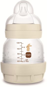 Biberon MAM Anti Colic Perfect Start 130ml, pa BPA, për të sapolindur, bezhë