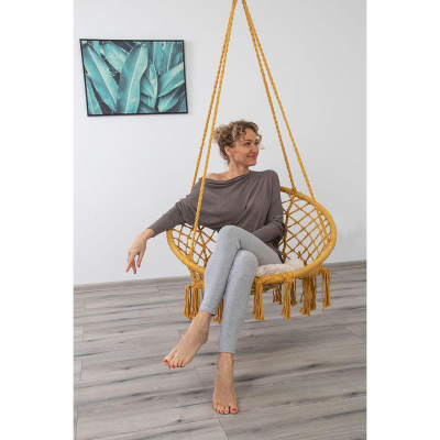Karrige varëse Royokamp Hammock, 80x60cm, me jastëk, e verdhë
