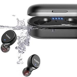Kufje Bluetooth TOZO T10S TWS, IPX8, karikim wireless, të zeza