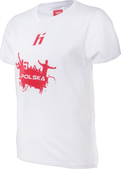 Bluzë sportive për kalamaj Huari Poland Fan Jr, pambuk 100%, e bardhë