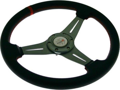 Timon sportiv MTuning Steering Wheel Pro 350mm, offset 20mm, karbon i kuq