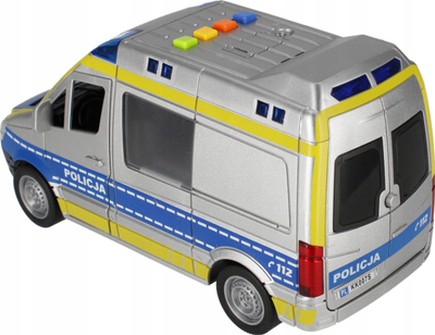 Makinë lodër policie Mega Creative 520414, me dritë edhe zë, me dyer që hapen, e bardhë me bojë të kaltër