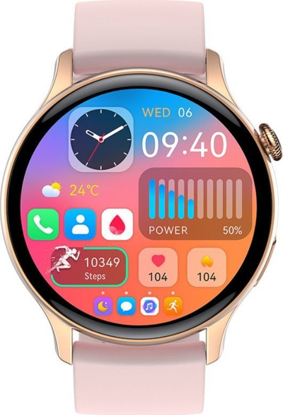 Smartwatch Rubicon RNCF10, ekran AMOLED 1.43", rozë