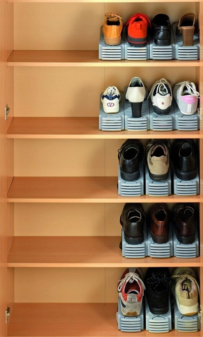 Organizues këpucësh Rebrilliant, kapacitet 4 palë, plastikë, bezhë