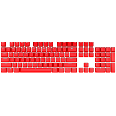 Сет капачиња за копчиња Corsair PBT Double-Shot PRO Origin Red, стандарден долен ред, текстурирана површина, црвени