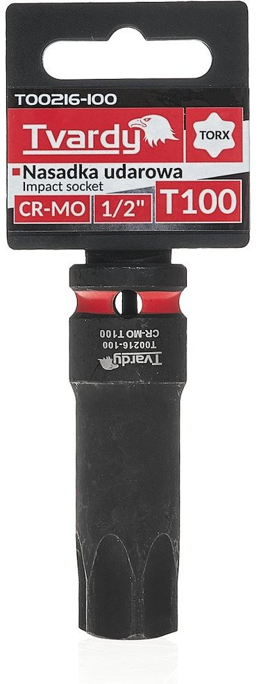 Nasadë goditëse Tvardy T00216 100, TORX T100, 1/2", CR-MO, e zezë
