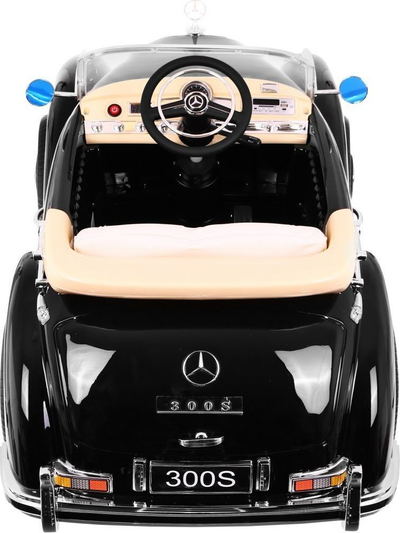 Veture elektrike për fëmijë Mercedes Benz 300S Retro, 12V, telekomandë, e zezë me shkëlqim