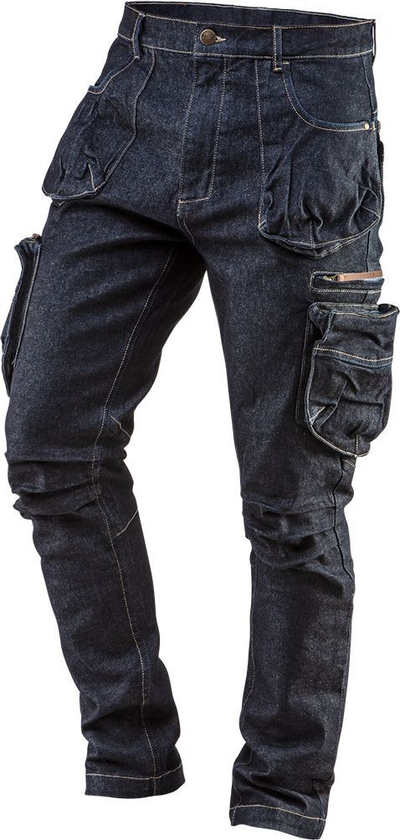 Pantallona pune Neo DENIM 5 xhepa, elastike, madhësia XS, blu
