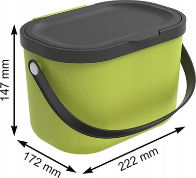 Koshi organik Rotho ALBULA, 3.2L, plastik, gri
