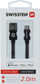 Kabllo Swissten Fabric USB Lightning MFi, 2m, 3A, gri