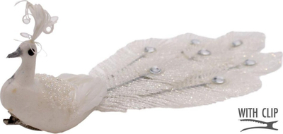 Stoli dekorative Krishtlindjeje me kapëse, pallua 36cm, e bardhë