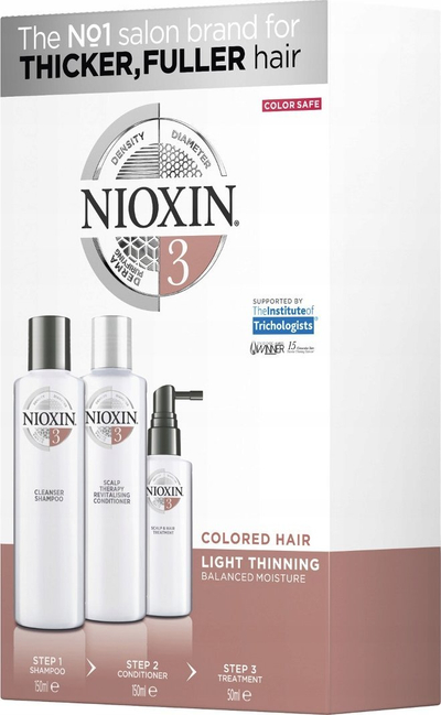 Set trajtimi flokësh Nioxin System 3, 3 pjesë, për flokë të lyer
