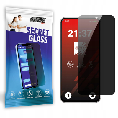 Xham privatësie Grizz SecretGlass për Samsung Galaxy M16, qelq qeramik, transparencë e lartë, i zi