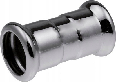 Lidhëse çeliku karboni press fit, 15mm, femër–femër, e galvanizume
