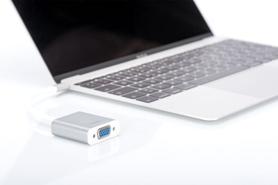 Adapter USB Digitus DA-70837, USB C në VGA, Full HD, ngjyrë argjendi